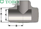 Metal Çelik boru armatürleri eşit Tee DN 80 STD ASTM A335 WP5 Alaşımlı Çelik Standart Bevel Sonları ASME B16.25