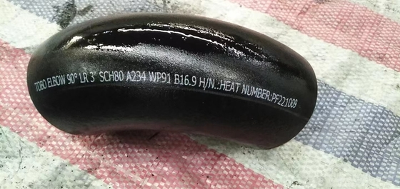 Alaşımlı Çelik Boru Ek Parçaları 90 LR Dirsek A234 GradeWP91 3 "X SCH80 Alın Kaynaklı Dirsek