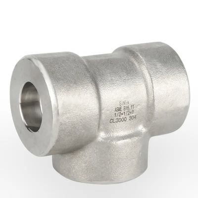 ASME B16.11 NPS3 #3000 NPT-F Dişli Eşit Tee SA-182 F304L / SA-403 WP304L
