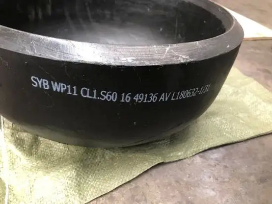 Alaşımlı Çelik Bağlantı Elemanı 10 '' SCH80 Dikişsiz Çelik Boru Kapağı ASTM A234 WP11 Kaynaklı Kapak