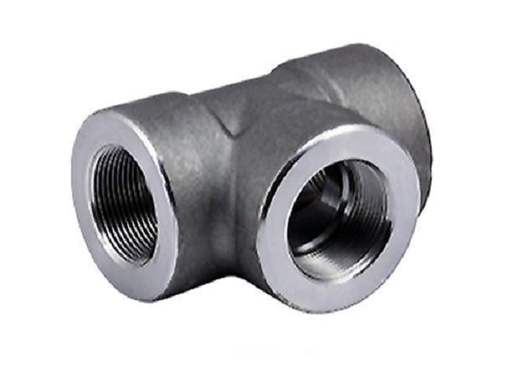 Duplex Stainless Steel Pipe Fittings Threaded Straight Tee A182 F51 ASME B16.11
