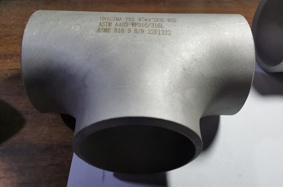Dikişsiz Alın Kaynak Düz Tee 3”* 3” SCH-40S ASTM A403-WP316/316L ASME B16.9
