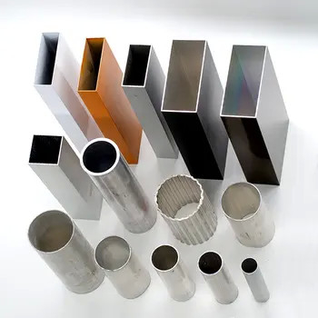 60617075 alüminyum boru endüstriyel yuvarlak kare alüminyum boru dikdörtgen eloksallı ekstrüde alaşımlı metal alüminyum borular pr