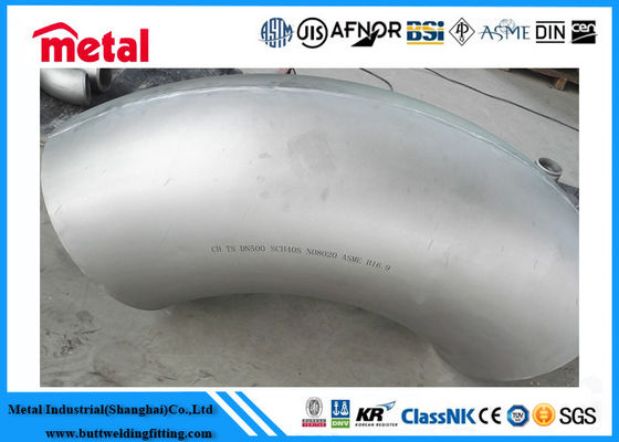 ASME B16 9 Nikel Alaşımlı Boru Ek Parçaları NO8020 90 Derece Dirsek LR Alaşımlı 20